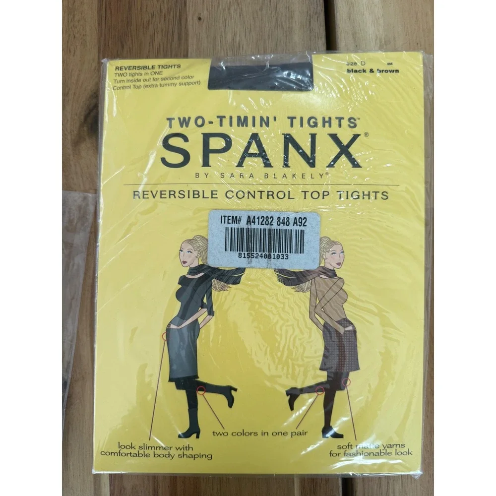 Spanx Bundle 3pk Size D All The Way Hose Black‎ Two-Timin Reversible Tights NEW